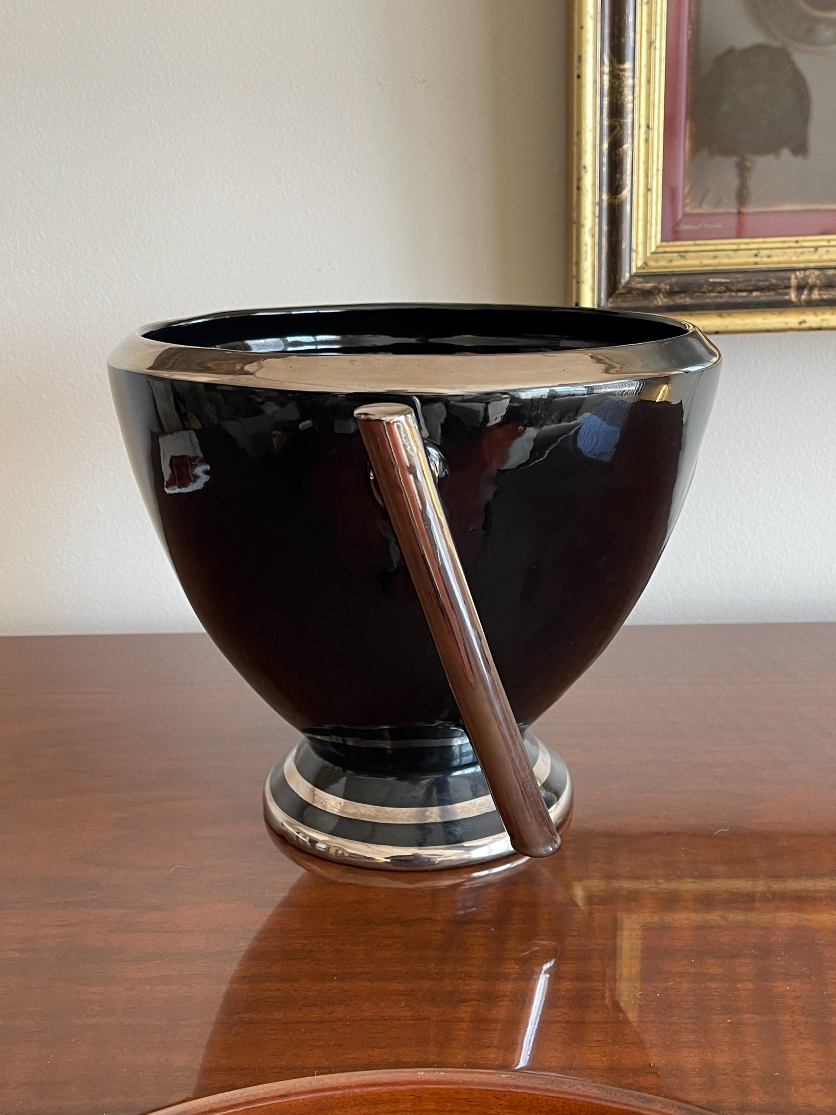 1930's Art Deco CIMA Deruta Urn with Fox by Ezio Cocchioni, documented For Sale 4