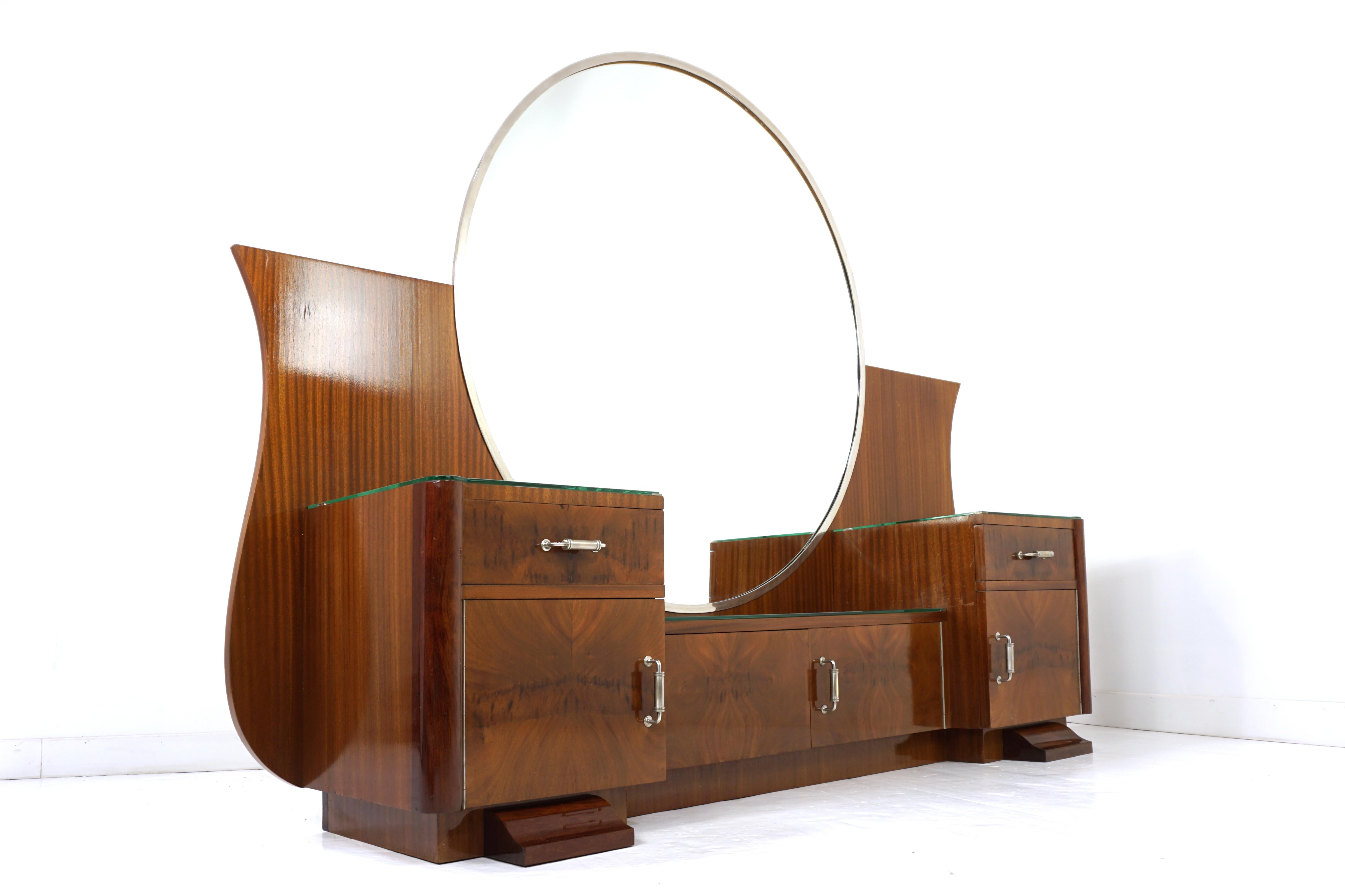 Art Déco Tavolino da toilette grande di design Art Deco degli anni '30