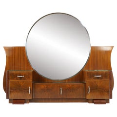 Vintage 1930s Art Deco Design Large Dressing Table