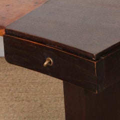 1930s Art Deco desk in oak and leather