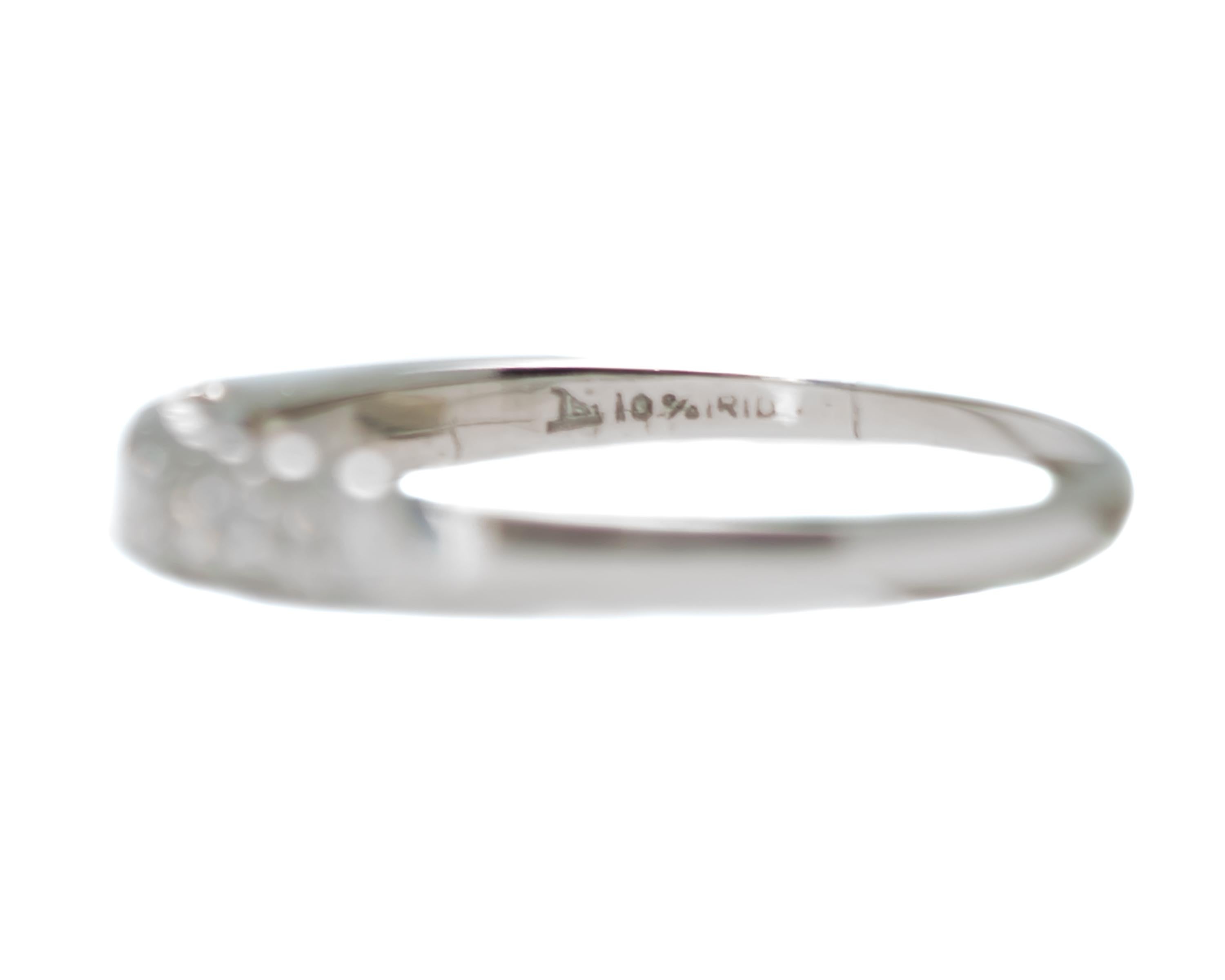 1930s Art Deco Diamond and Platinum Bridal Wedding and Engagement Ring Set 6