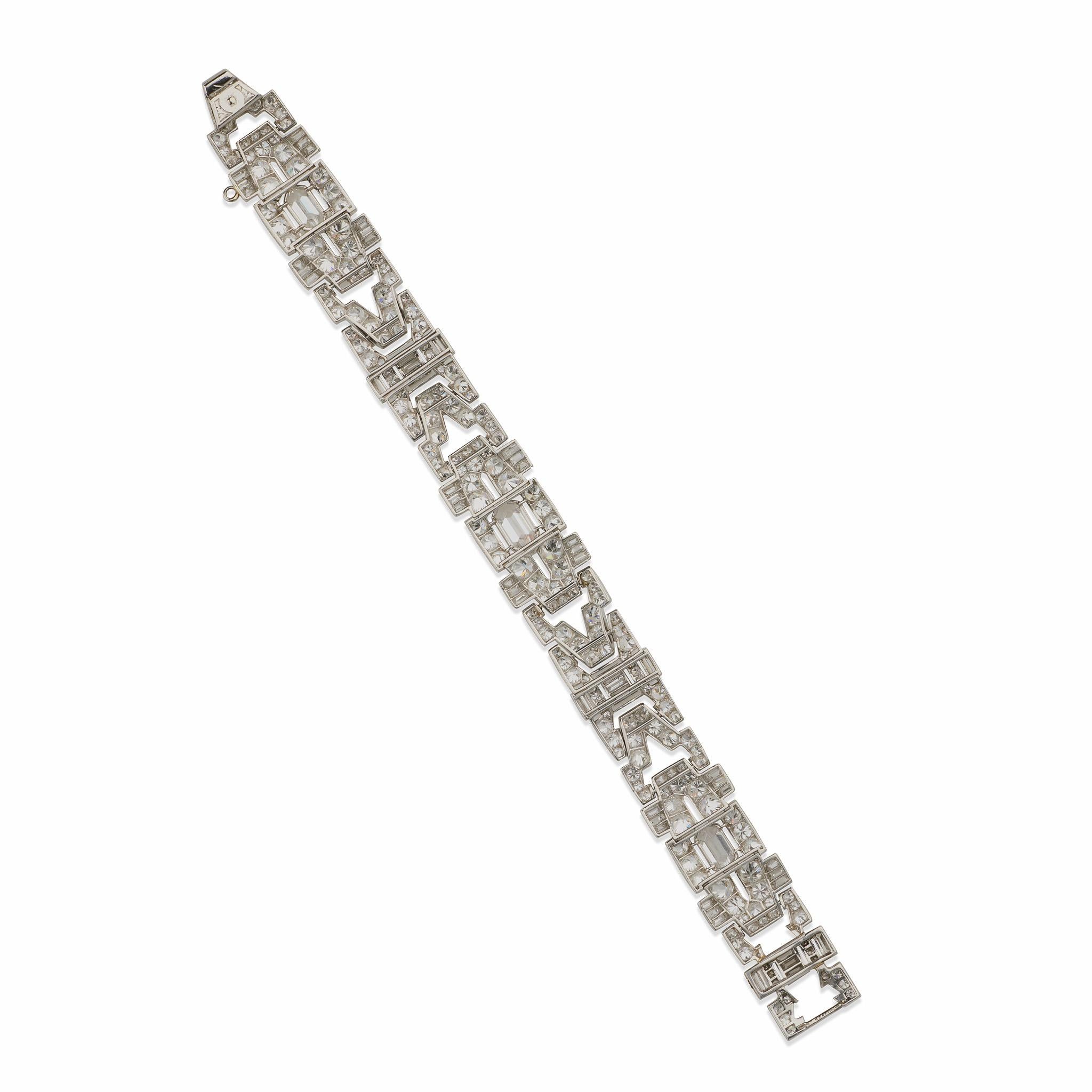 Taille vieille Europe Bracelet à diamants Art déco des années 1930 en vente