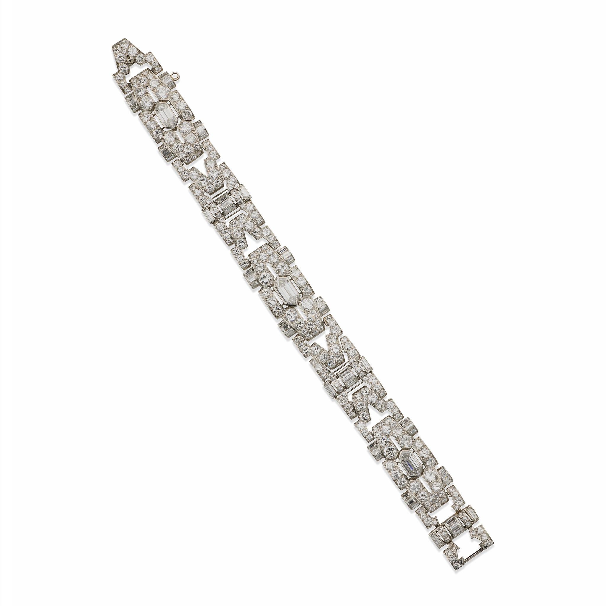 Bracelet à diamants Art déco des années 1930 Excellent état - En vente à New York, NY