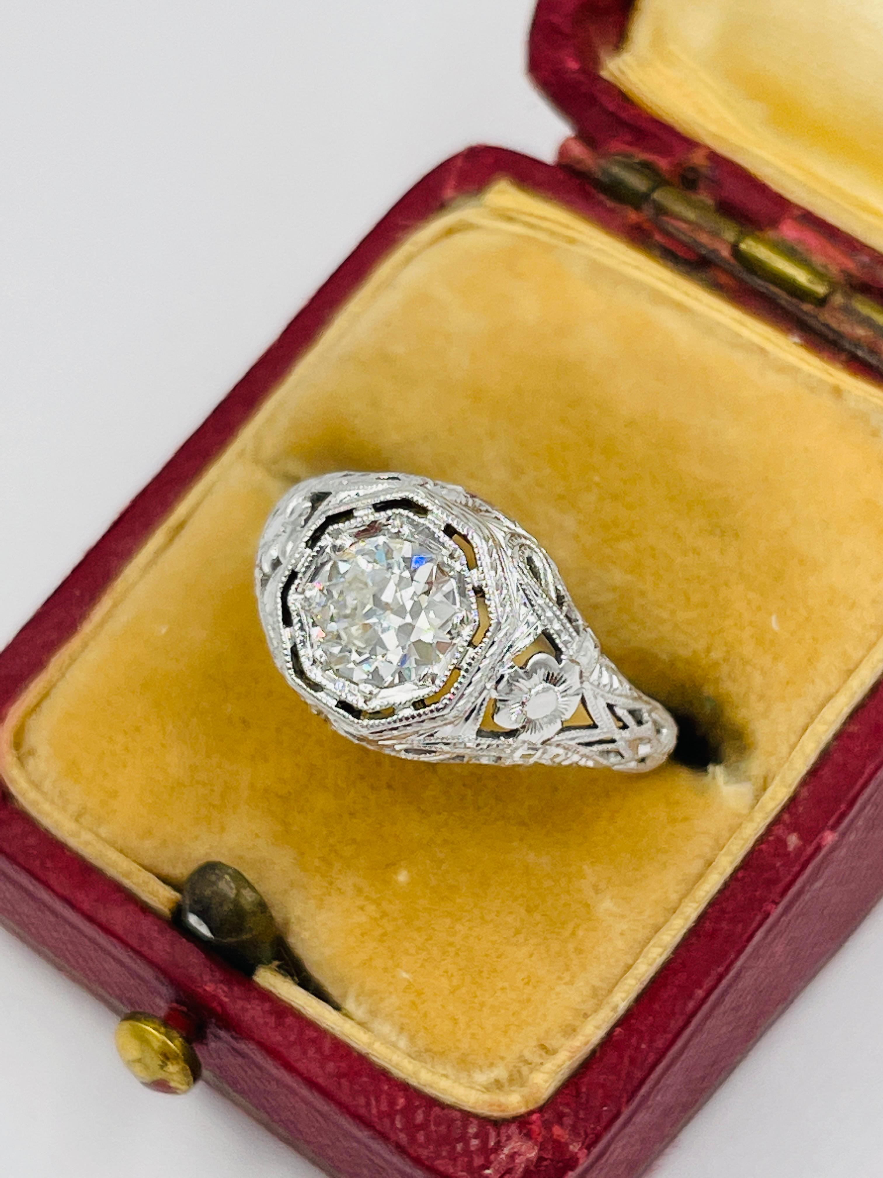 1930er Art Deco Diamant Verlobungsring 2