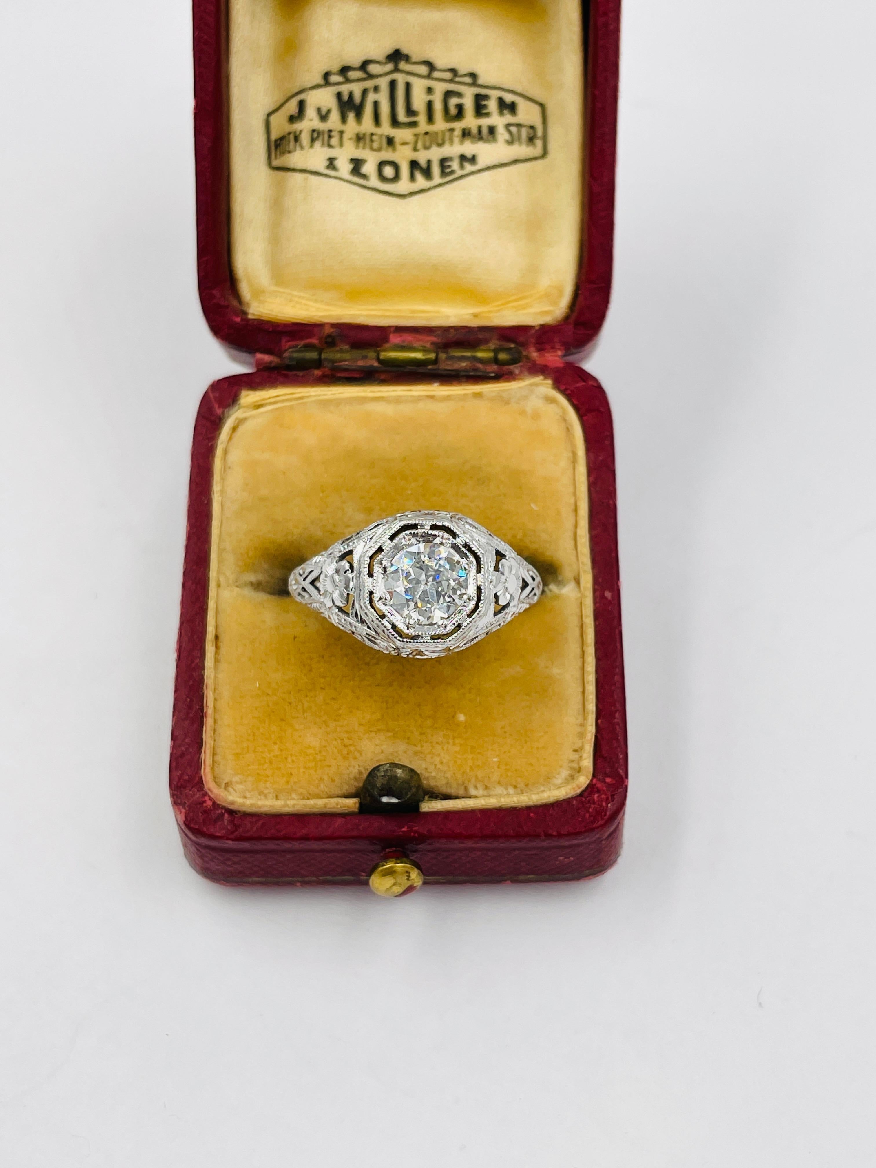 1930er Art Deco Diamant Verlobungsring 3