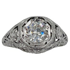 Anello di fidanzamento con diamante Art Deco degli anni '30