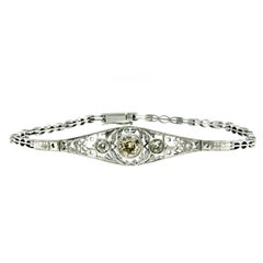 Vintage 1930s Art Deco Diamond Gold Bracelet