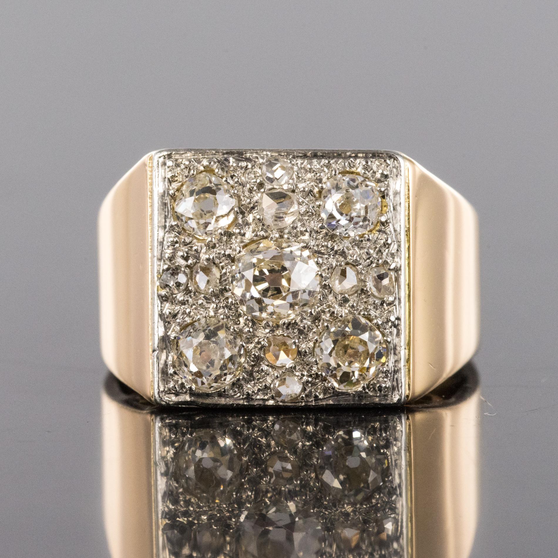 Ring aus 18 Karat Rosgold mit Diamanten im Art dco-Stil aus den 1930er Jahren im Angebot 5