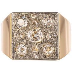 Vintage 1930s Art Deco Diamond Paving 18 Karat Rose Gold Ring