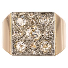 1930s Art Deco Diamond Paving 18 Karat Rose Gold Ring