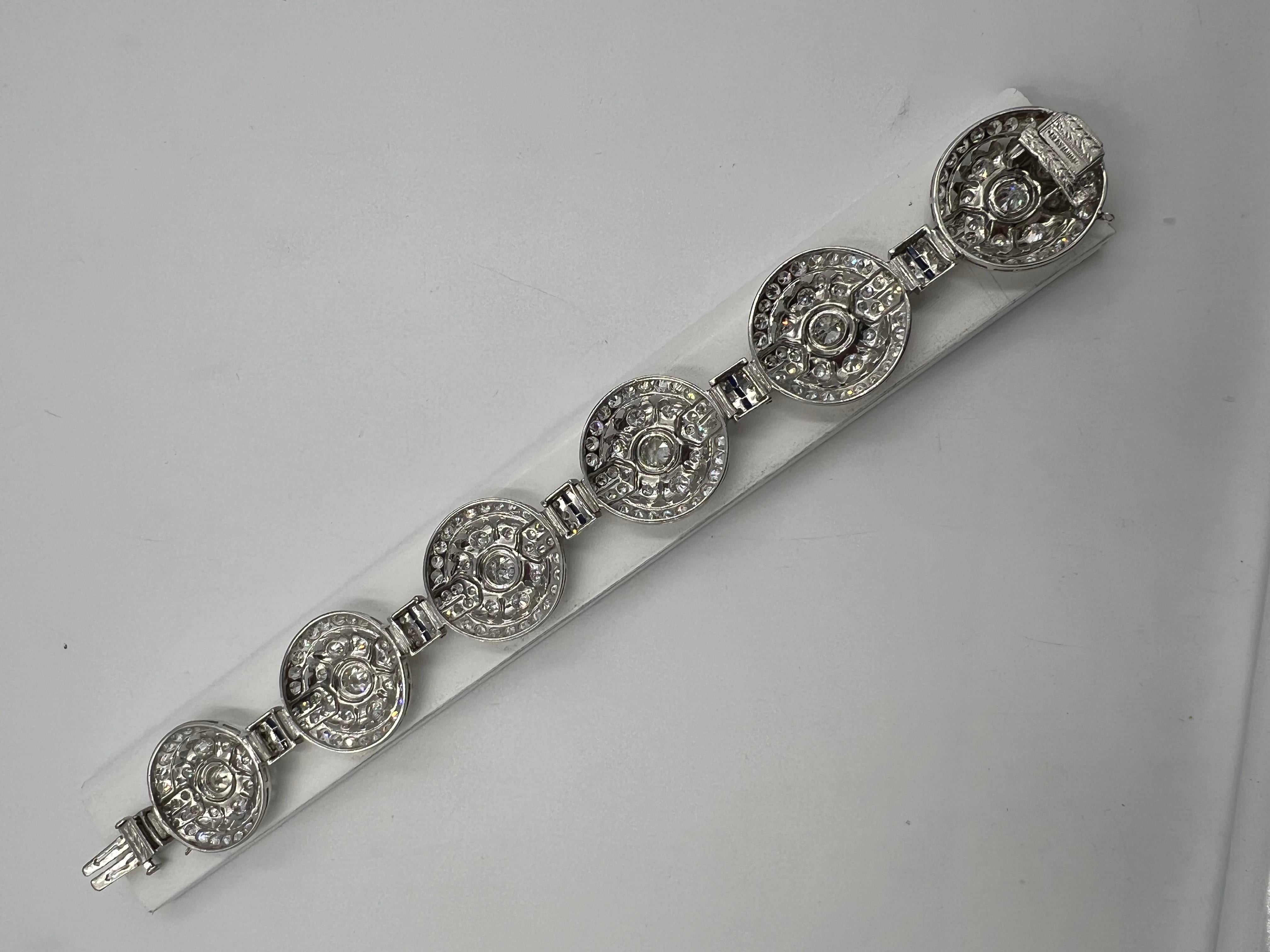 1930er Art Deco Diamant Platin Rundes Armband für Damen oder Herren im Angebot