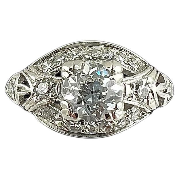 1930s Art Deco Diamond Platinum Engagement Ring