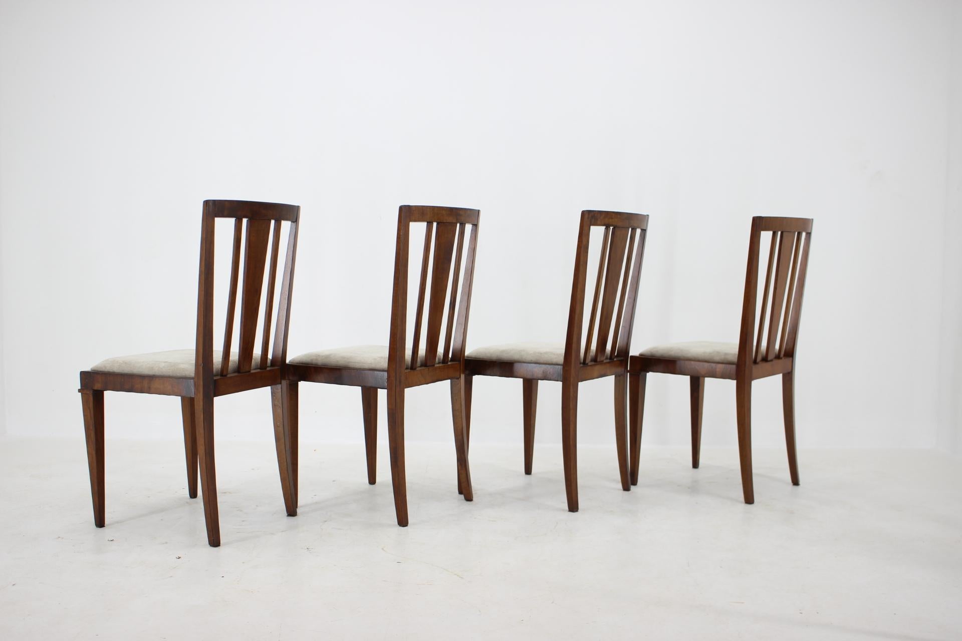 1930s Art Deco Dining Chairs, Czechoslovakia In Good Condition In Praha, CZ
