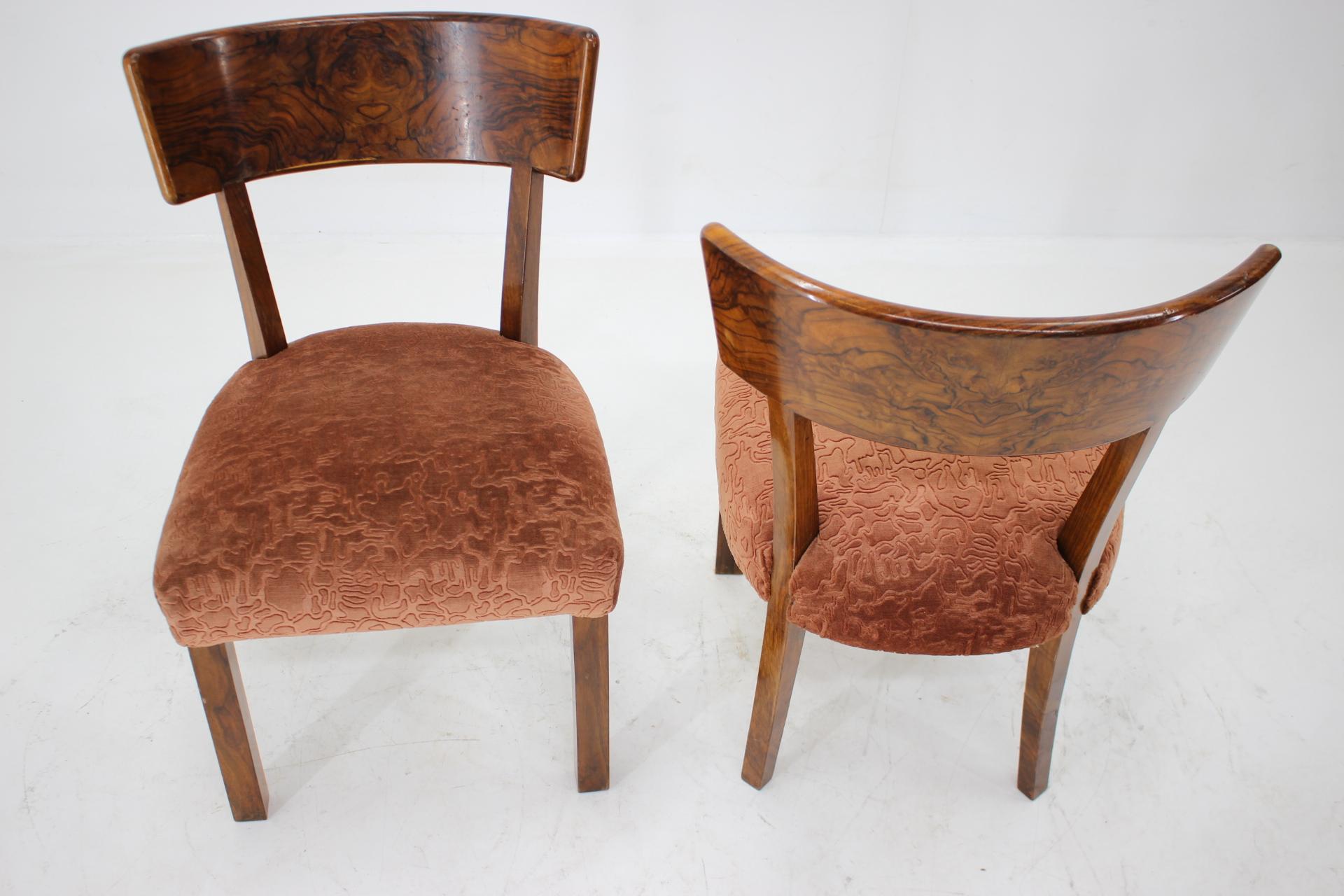 1930s Art Deco Dining Chairs in Walnut, Czechoslovakia 3