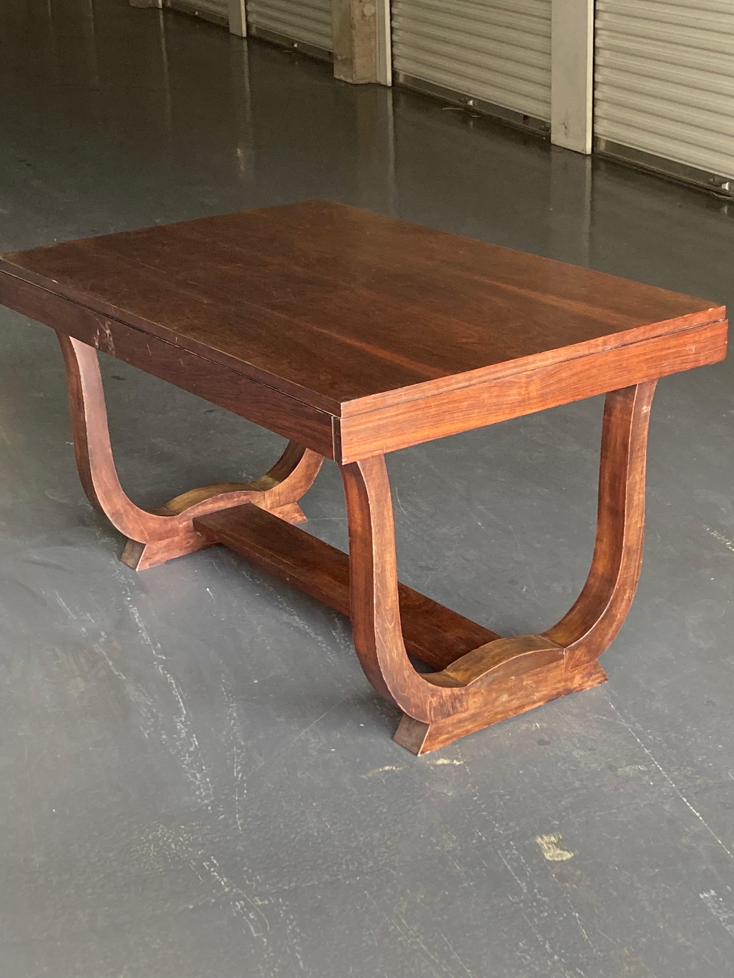 French 1930's Art Deco Dining Occasional or Hall Table by Maison Dominique, France. For Sale