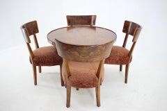 1930s Art Deco Dining Set in Walnut, Czechoslovakia