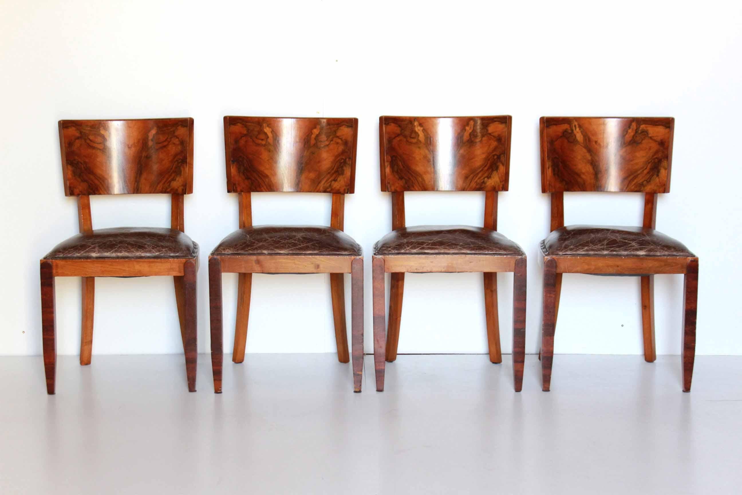 1930s Art Deco Dining Set; Table Plus Six Chairs 14
