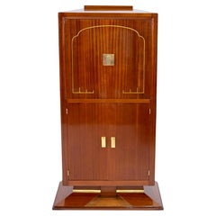 Vintage 1930's Art Deco Dominique Secretaire Desk with Keyhole in the Fitting
