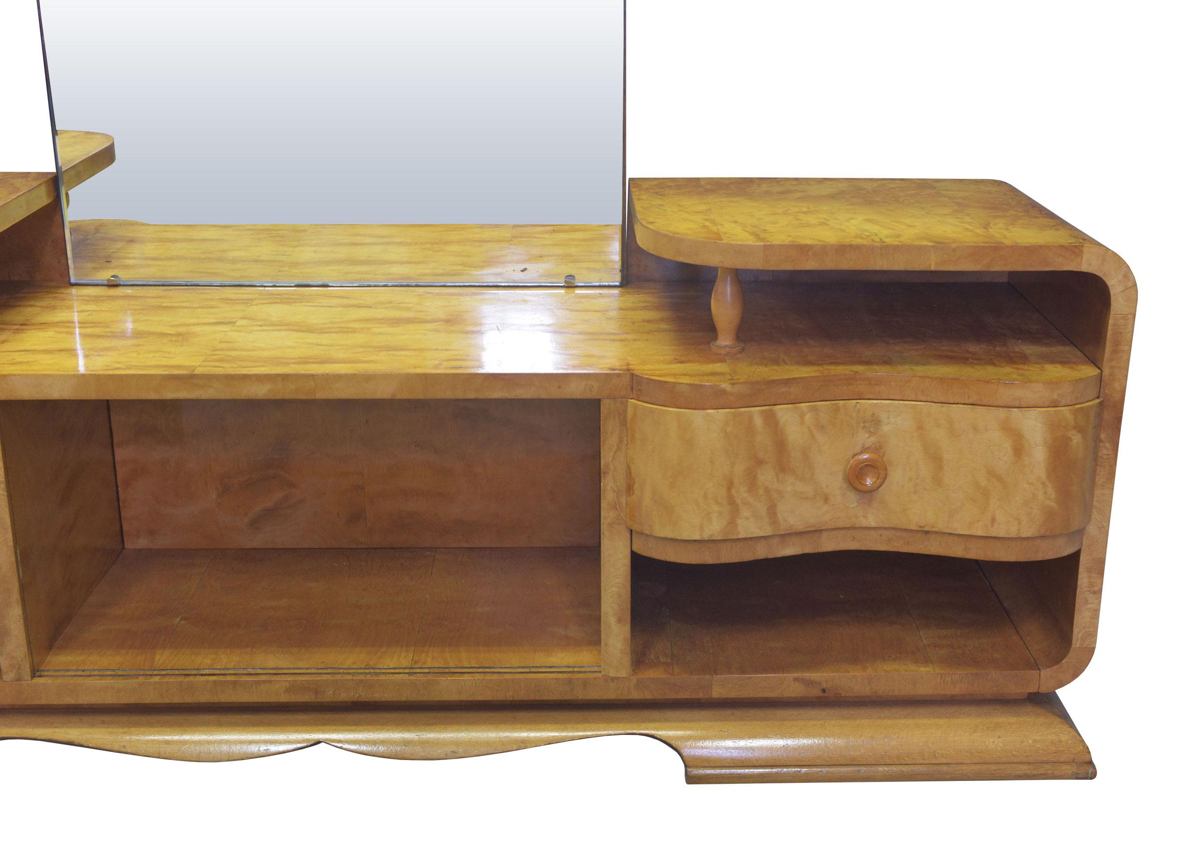 Wood 1930's Art Deco Dressing Table