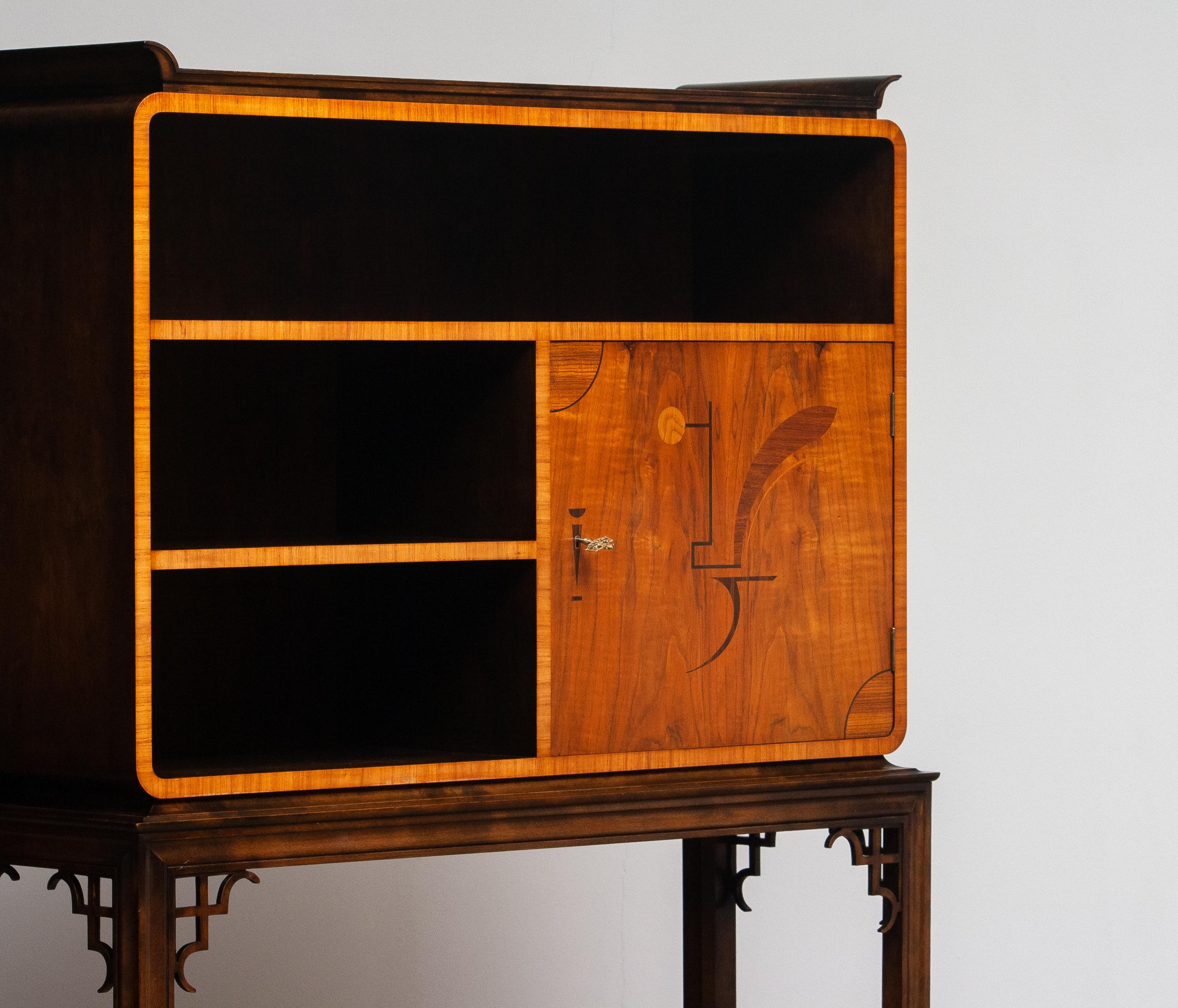 Mid-20th Century 1930s, Art Deco Dry Bar / Display Cabinet for Good Prosperity Made in Sweden