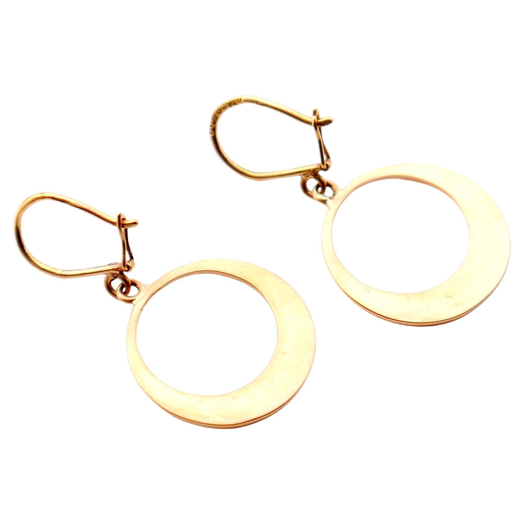 1930er Jahre Art Deco Ohrringe, Creole-Ohrringe, massives 18K Gold / 3.4 gr