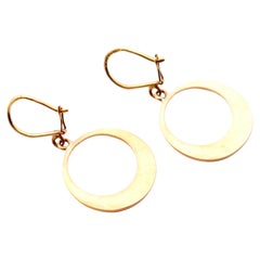 1930er Jahre Art Deco Ohrringe, Creole-Ohrringe, massives 18K Gold / 3.4 gr