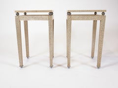 1930s Art Deco Egg Shell Lacquer Side Tables, a Pair