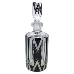 Antique 1930s Art Deco Enamel and Glass Perfume bottle
