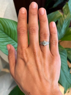 1930s Art Deco Engagement Band Ring – 0.80cttw Marquise Cut & Round Diamonds