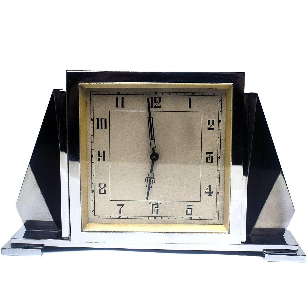 1930s Art Deco English Pink Mirror Clock by Smiths at 1stDibs art