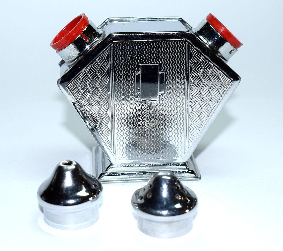 1930s Art Deco English Chrome Cruet 2