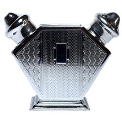 Retro 1930s Art Deco English Chrome Cruet