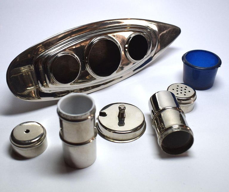 1930s Art Deco English Chrome Novelty Cruet Set at 1stDibs art deco