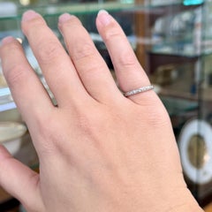 1930's Art Deco Engraved Diamond Eternity Band Ring Platinum