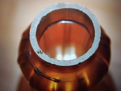 1930's Art Deco Era Frederic Carders Steuben Glass Works Gold Aurene Lamp Base