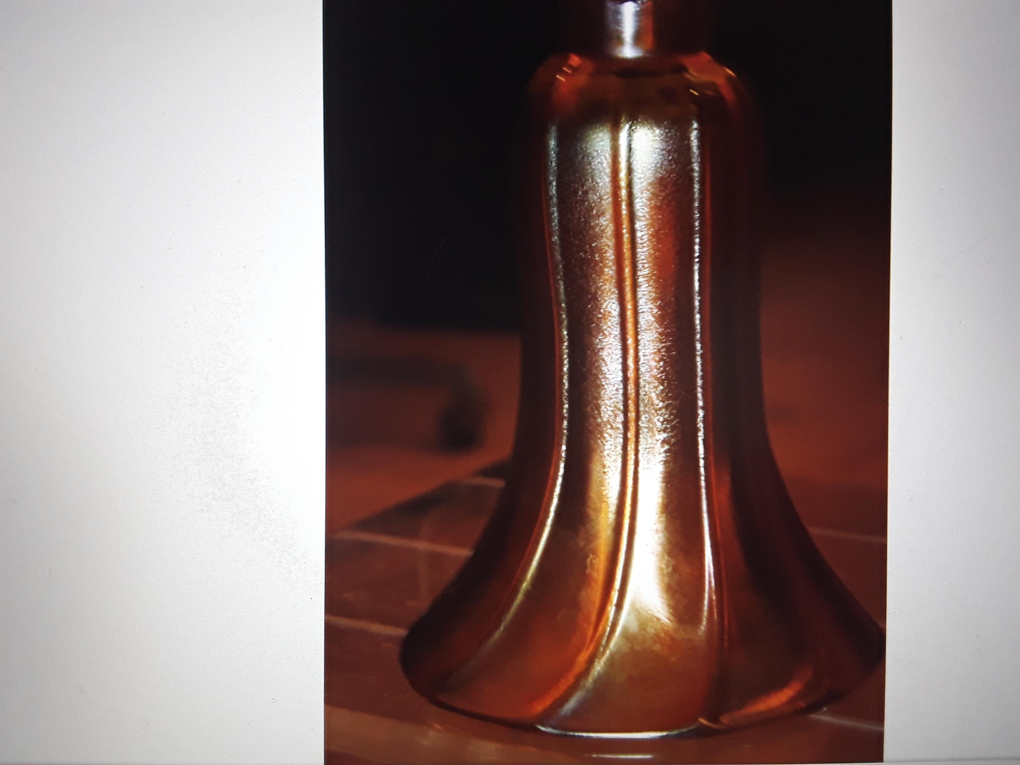 1930's Art Deco Era Frederic Carders Steuben Glass Works Gold Aurene Lamp Base For Sale 2