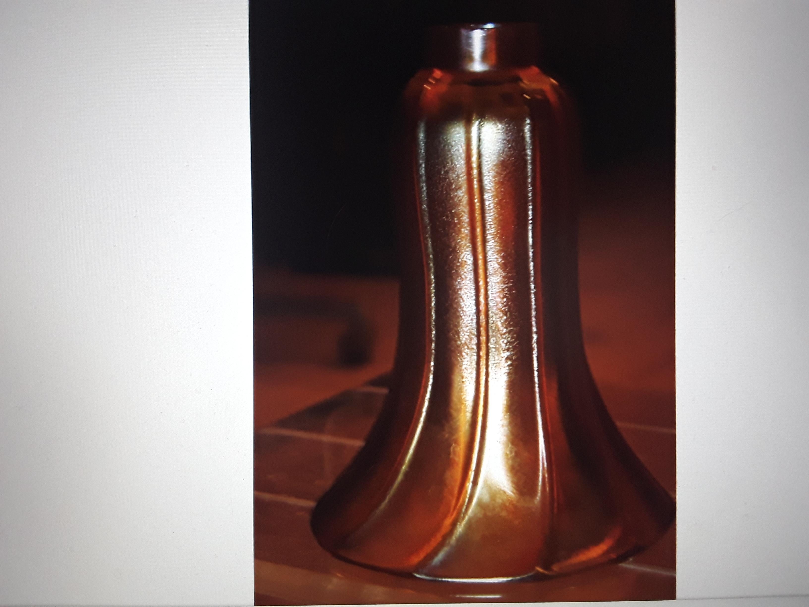 1930's Art Deco Era Frederic Carders Steuben Glass Works Gold Aurene Lamp Base For Sale 3