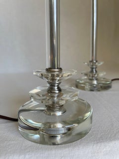 1930's Art Deco Faceted Glass Boudoir Lamps
