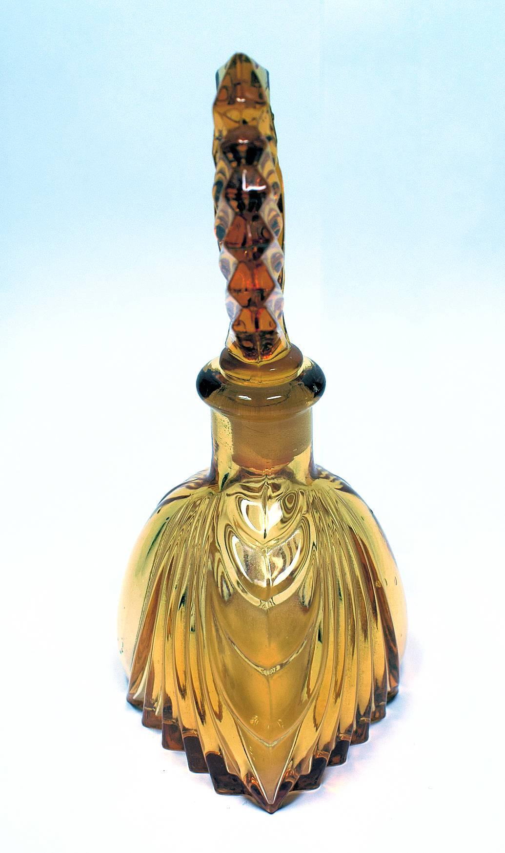20th Century 1930s Art Deco Fan Shaped Perfume Bottle