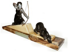 Art Deco Figural Group on Marble, c1930s