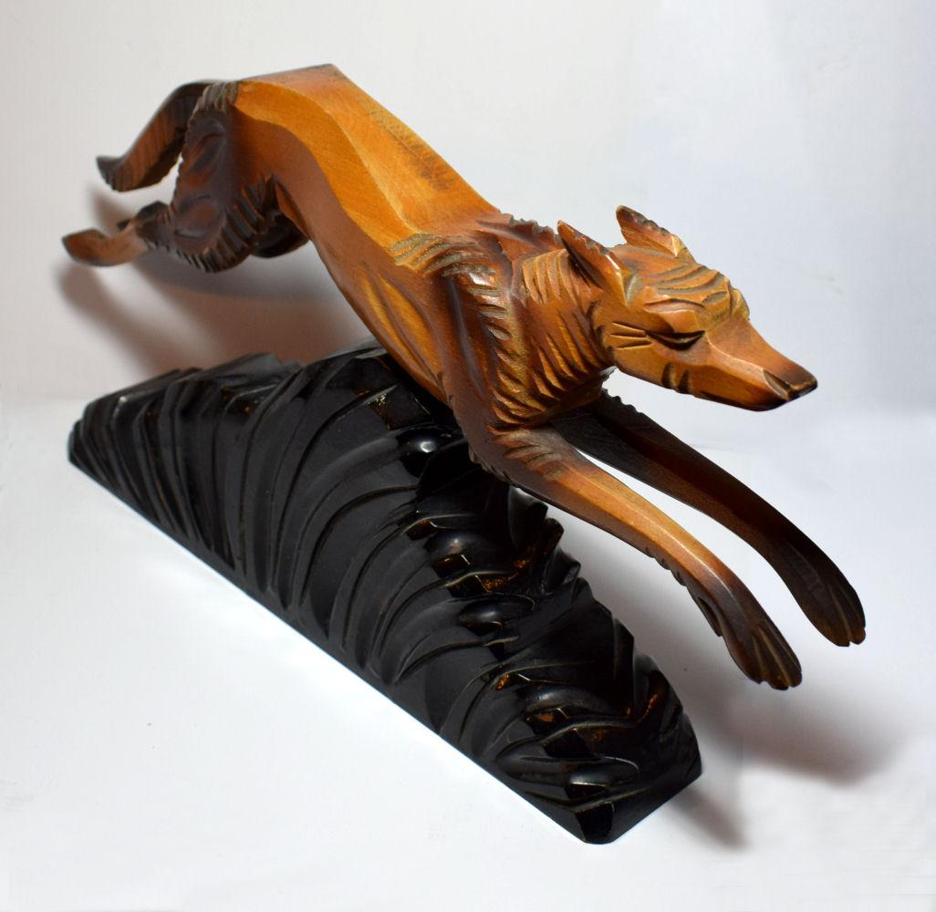 French 1930s Art Deco Figure Depicting a Leaping Dog For Sale