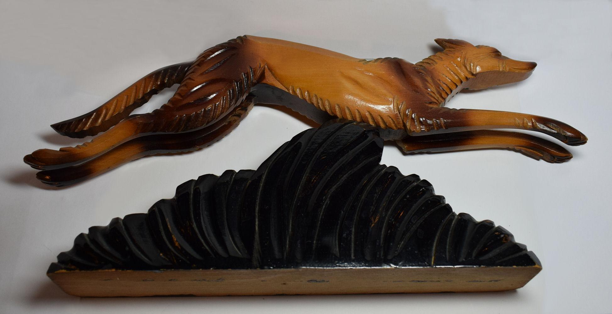 1930s Art Deco Figure Depicting a Leaping Dog In Excellent Condition For Sale In Devon, England