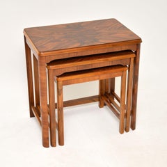1930's Art Deco Figured Walnut Nest of Tables