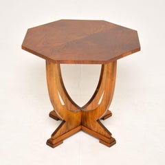 1930's Art Deco Figured Walnut Occasional Coffee / Side Table