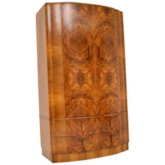 1930s Art Deco Figured Walnut Wardrobe