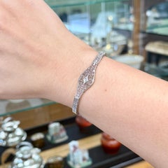 1930's Art Deco Filigree Bracelet made by Esemco 10k White Gold