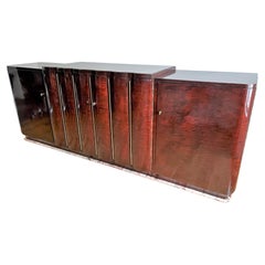 1930s Art Deco Flame-Figured Rosewood Sideboard in the Style of Jules Leleu