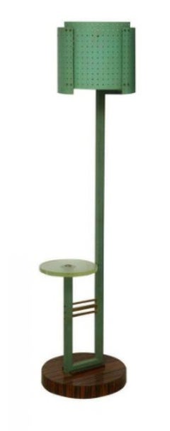1930s Art Deco Floor Lamp by Georges Djo-Bourgeois, Hand-Crafted Metal