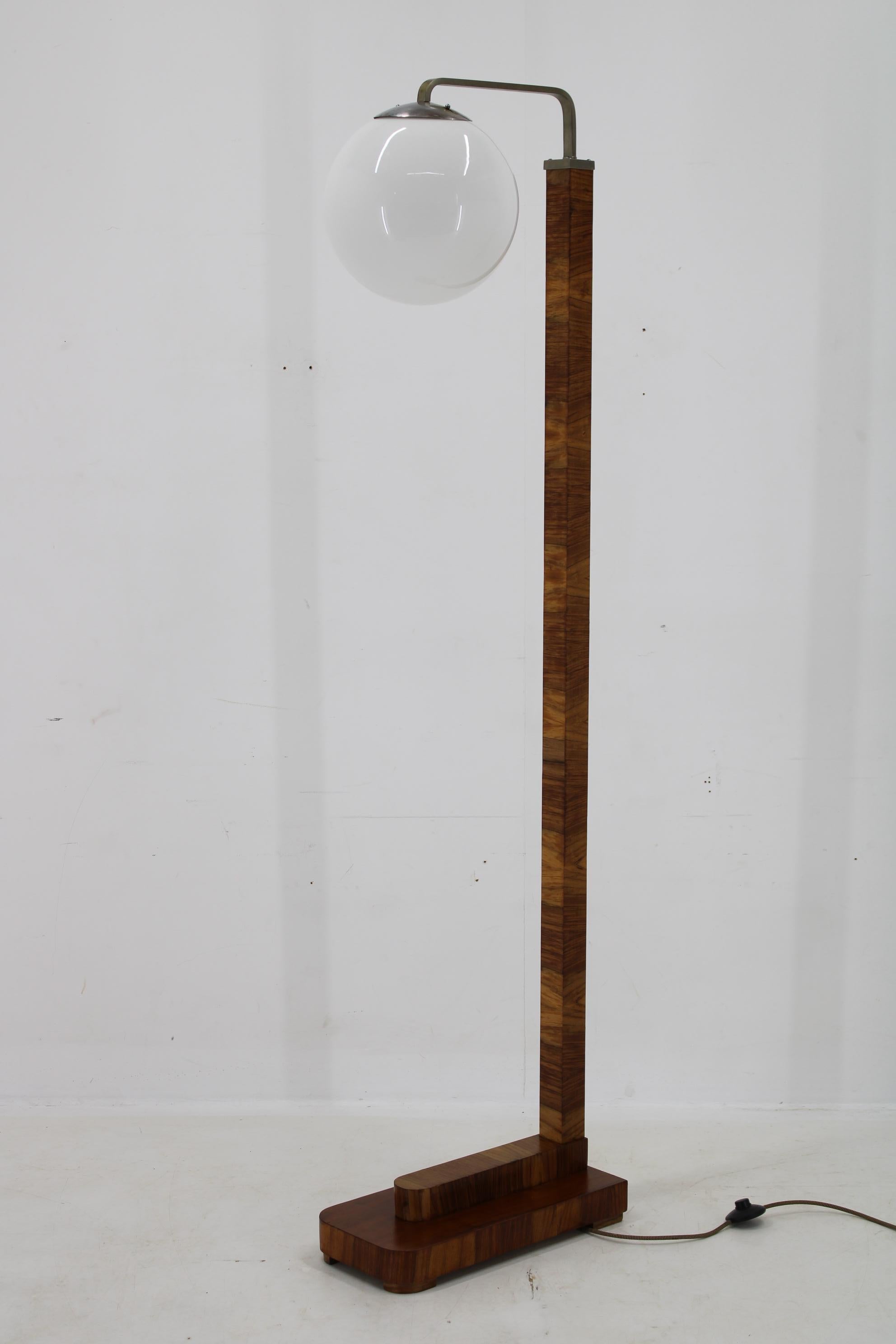 Mid-20th Century 1930s Art Deco Floor Lamp, Czechoslovakia For Sale