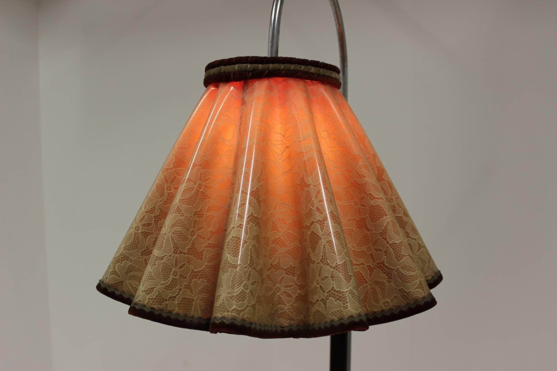Chrome Lampadaire Art Déco des années 1930, Tchécoslovaquie